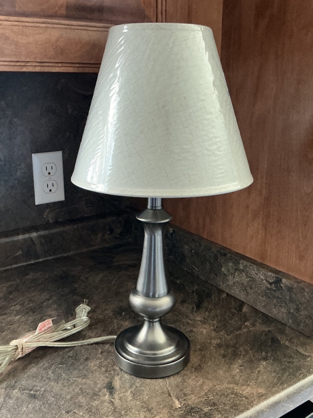 Pewter Table Lamp w/New Shade